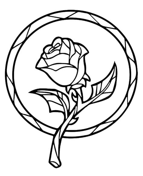 Enchanted Rose Coloring Page