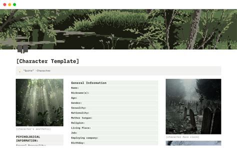 Encharacter Notion Template