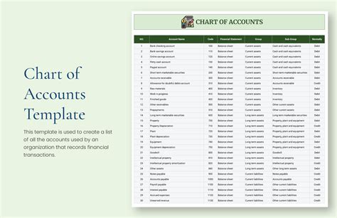 Enchart Of Account Template Excel