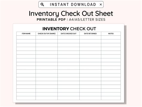 Encheck In And Check Out Sheet Template