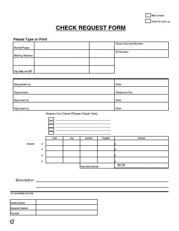 Encheck Request Form Template Excel