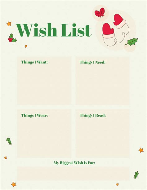 Enchristmas Wishlist Template