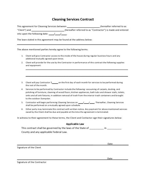 Encleaning Contracts Templates