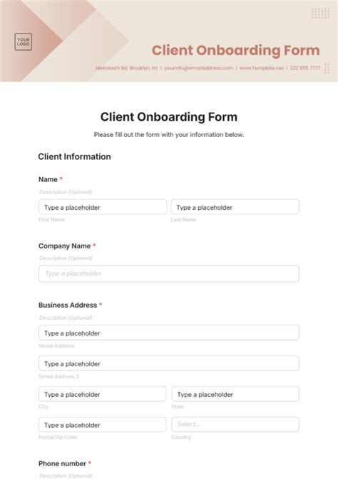 Enclient Onboarding Form Template