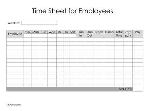 Enclock In Clock Out Timesheet Template