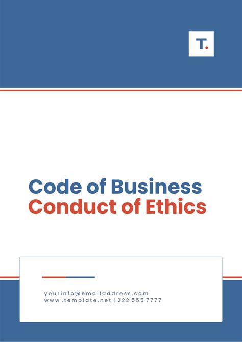 Encode Of Business Conduct And Ethics Template