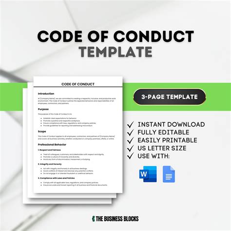 Encode Of Conduct Form Template