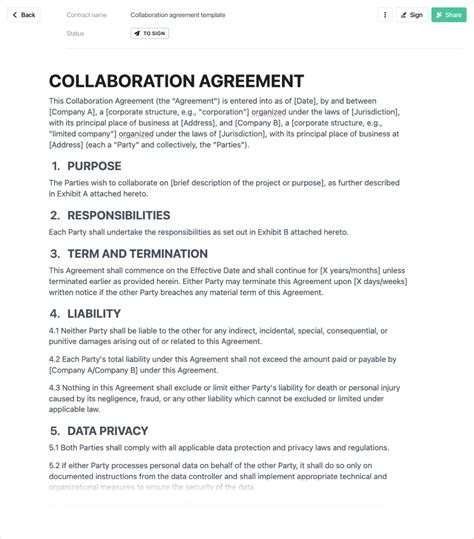 Encommitment Agreement Template