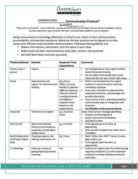 Encommunication Protocol Template