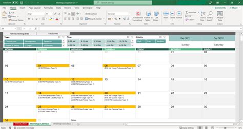 Enconference Schedule Template Excel