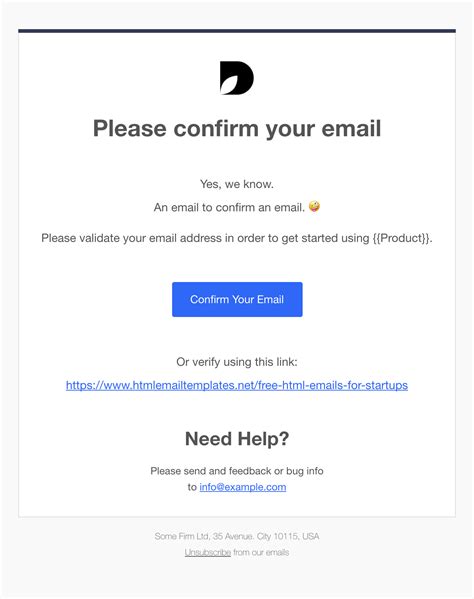 Enconfirmation Email Template Html Free