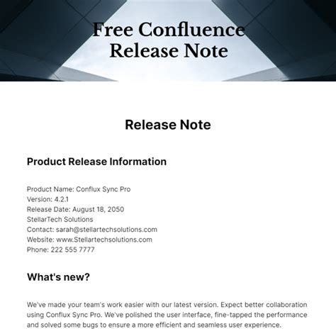 Enconfluence Release Notes Template