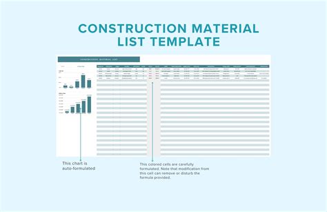 Enconstruction Material List Template