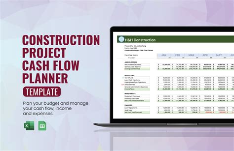 Enconstruction Project Cash Flow Template Excel