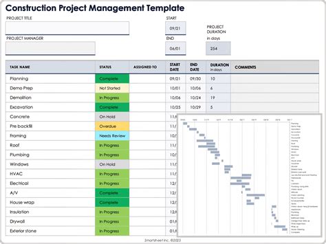Enconstruction Project Management Excel Template