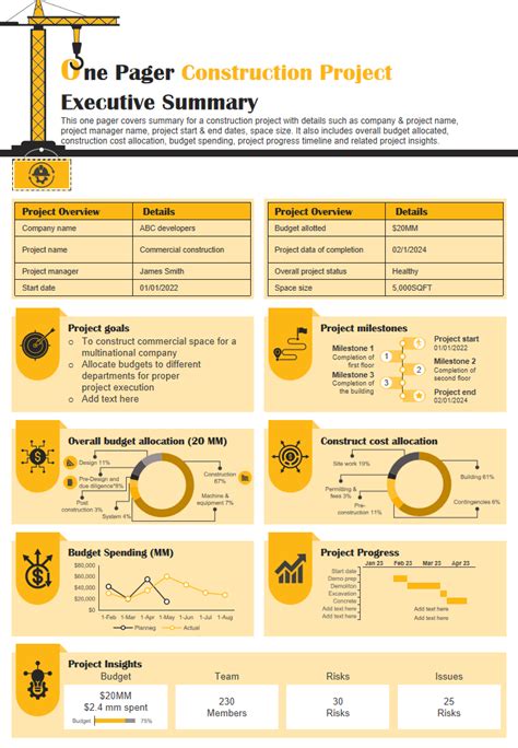 Enconstruction Project Summary Template