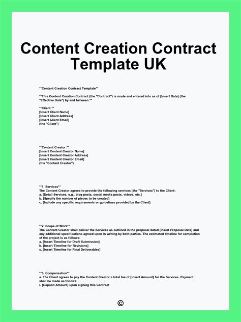 Encontent Creation Contract Template