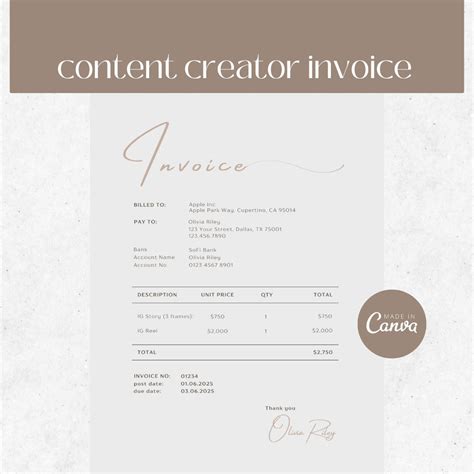 Encontent Creator Invoice Template
