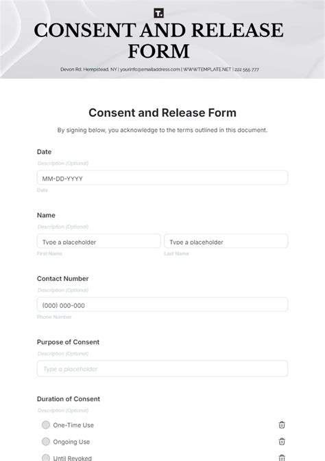 Encontent Release Form Template