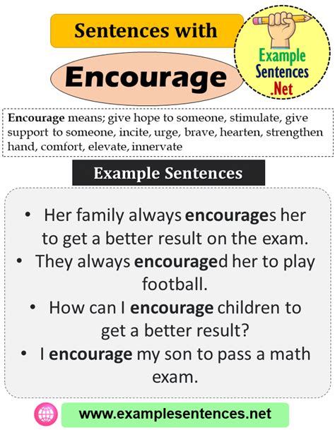 encourage in a sentence examples