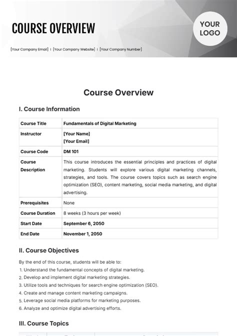 Encourse Overview Template