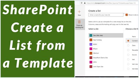 Encreate List From List Template Sharepoint Online