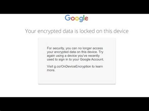 encrypted data is locked on this device