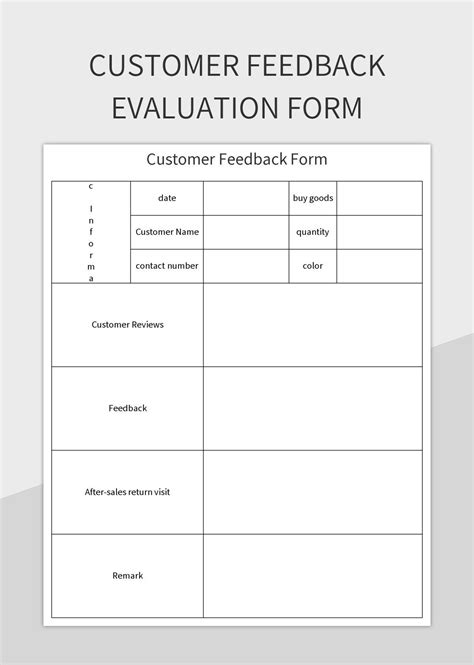 Encustomer Feedback Form Template Excel
