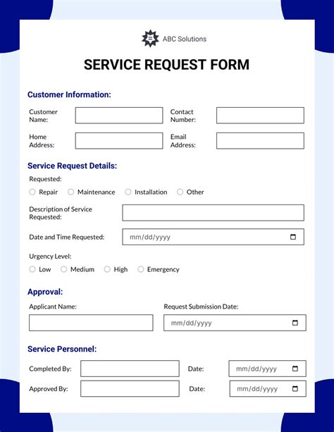 Encustomer Service Form Template