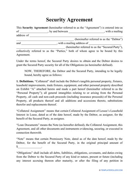 Encyber Security Agreement Template