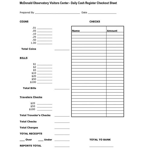 End Of Day Cash Register Report Template (1) TEMPLATES EXAMPLE