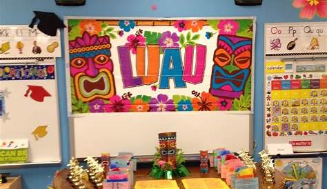 "Luau" end of the year celebration. Kindergarten party, End of school