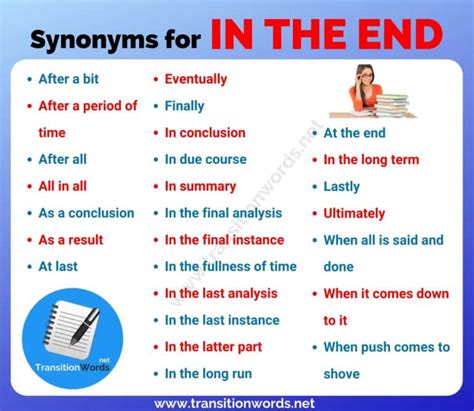 end in different words