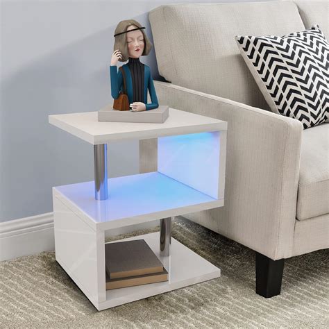 End Table With Light And Storage