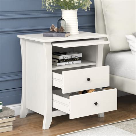 End Table With Storage And Pull Out Tray