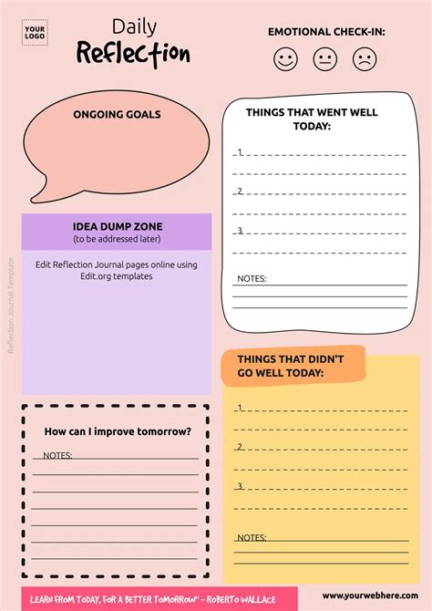 Endaily Reflection Journal Template