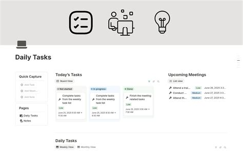 Endaily Tasks Notion Template