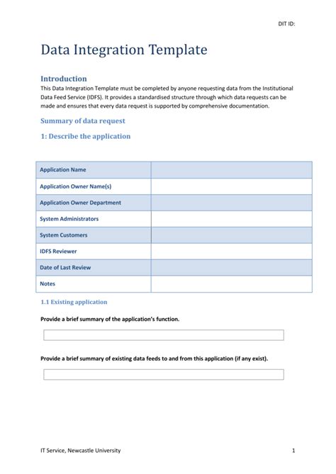 Endata Integration Requirements Template