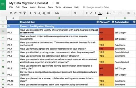 Endata Migration Checklist Template Excel