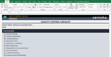 Endata Quality Checklist Excel Template