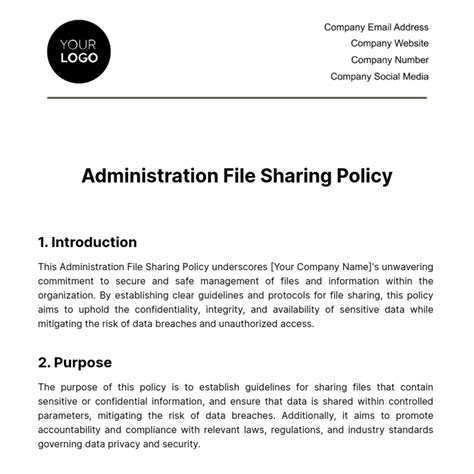 Endata Sharing Policy Template