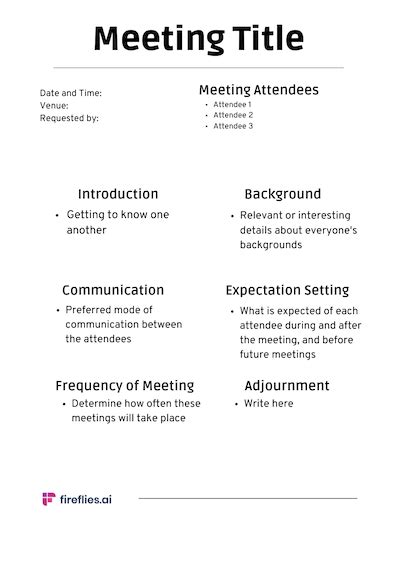 Endebrief Meeting Template