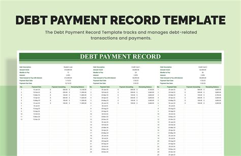 Endebt Payment Excel Template