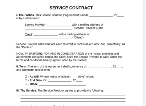 Endelivery Service Contract Template