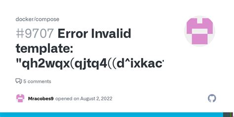 Endocker Compose Invalid Template
