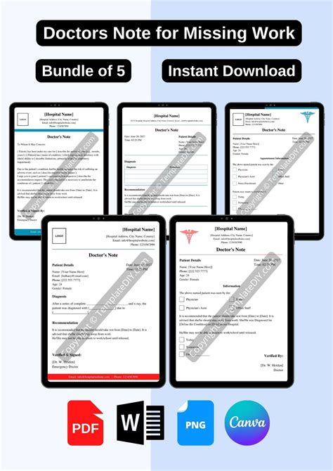 Endoctor S Note For Missing Work Template