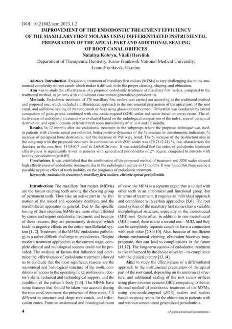 Endodontic Treatment Efficiency