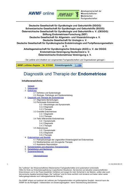 endometriose leitlinien awmf