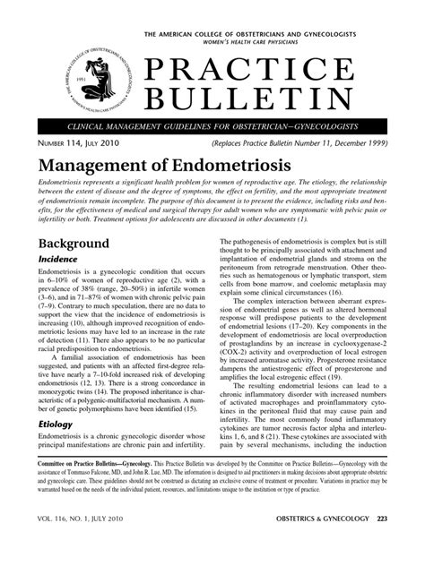 endometriosis acog practice bulletin