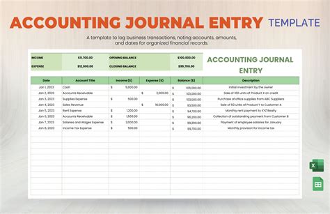 Endouble Entry Accounting Excel Template